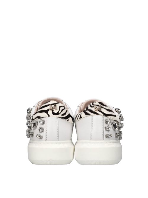 Sneakers in pelle cavallino e strass LORENZO MARI | SIRIO LEATHERBIANCO-ZEBRA